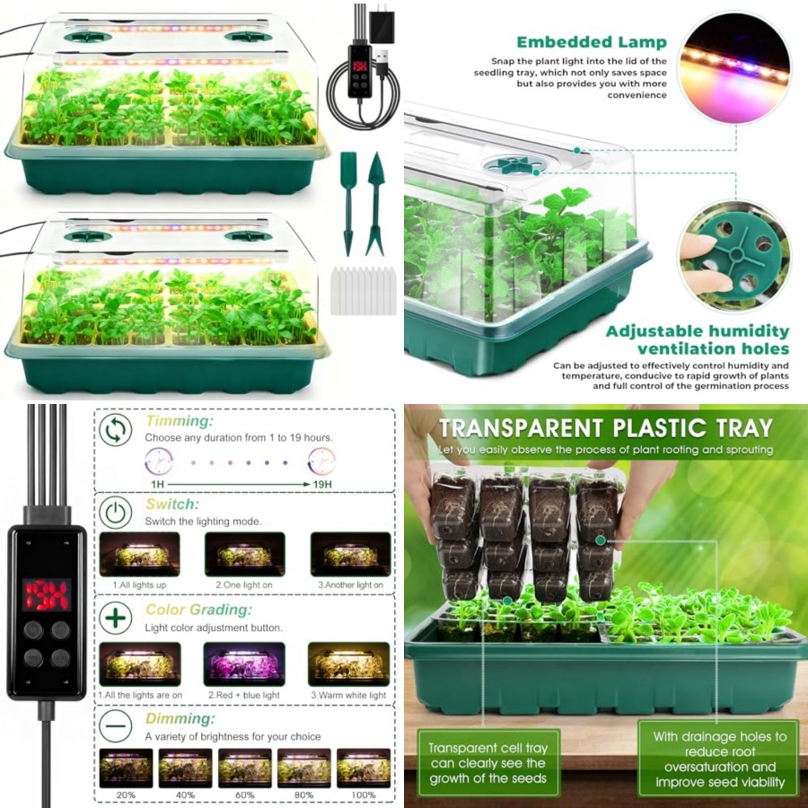 Humidity Dome Kit - Vassoio per Semina con Luce di