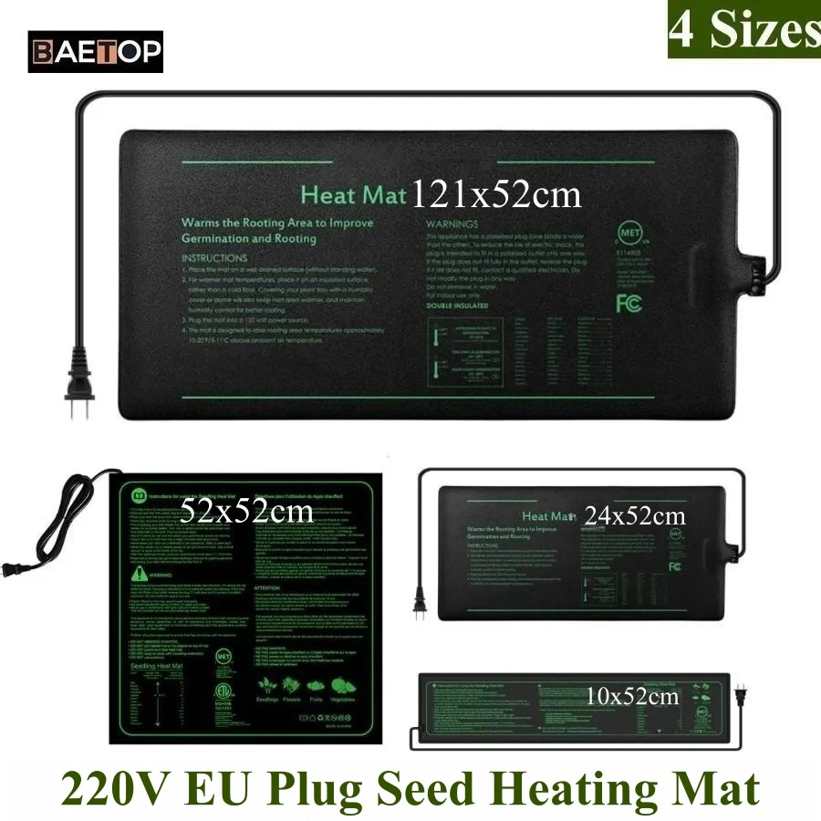 4 dimensioni 220V Spina UE Tap - Heat Mat Seedling recensione e prezzo